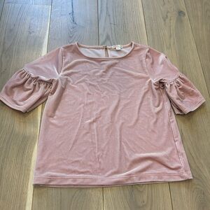 Girls crewcuts velvet pink shirt